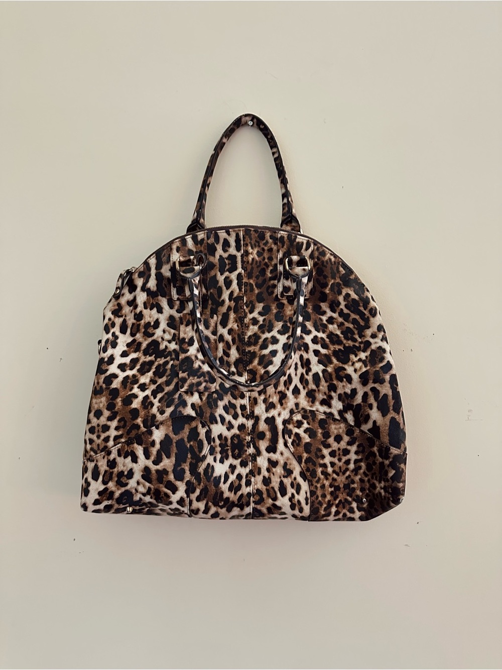 Leopard Print Dome Tote Bag - Animal Print Handbag